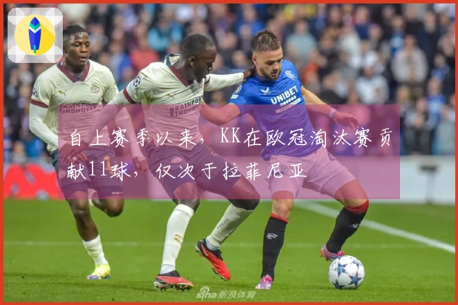 自上赛季以来，KK在欧冠淘汰赛贡献11球，仅次于拉菲尼亚